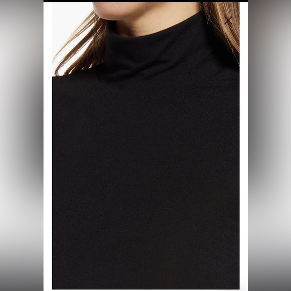 NWT Good American Sundown Mock Neck Midi Dress in Black001 - Picture 2 of 8